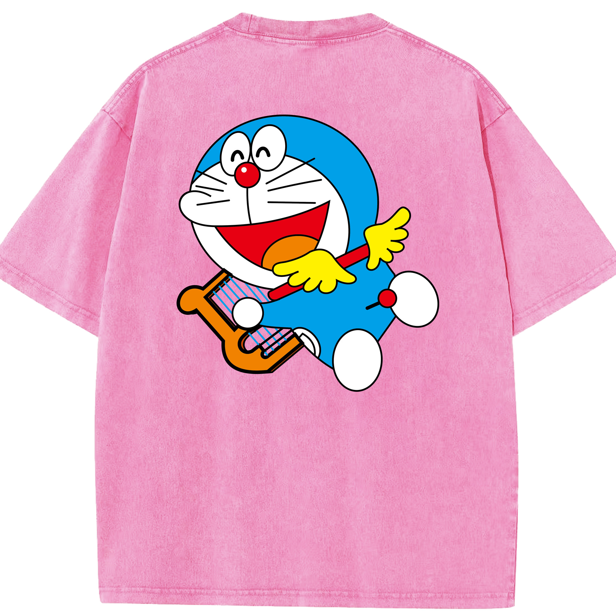 （画像用） ドラえもん Doraemon 綿100% ヴィンテージ風 半袖Tシャツ（背面プリント）
